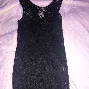 Black lace tight dress